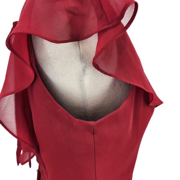 Mori Lee Ruffle Neckline Open Back Formal Gown 21527 Bridesmaid - Romantic - Picture 7 of 9